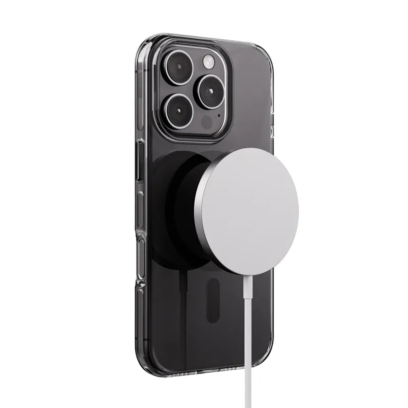 Crong Clear MAG Pro – iPhone 16 Pro Max MagSafe dėklas (juodas)