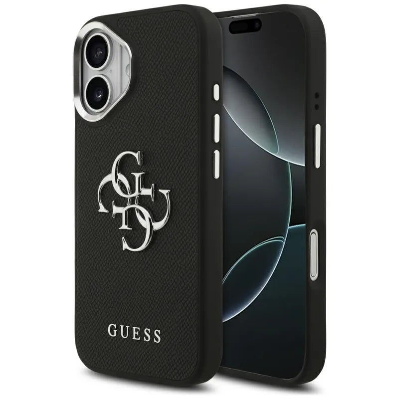 Guess Grained Big 4G Classic Logo – dėklas iPhone 17 (juodas)
