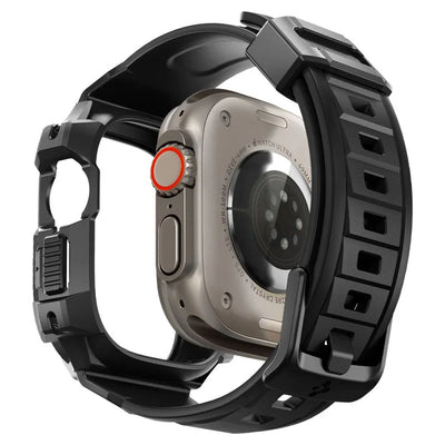 Spigen Rugged Armor Pro dėklas – dirželis su dėklu „Apple Watch Ultra“ 49 mm (juodas)