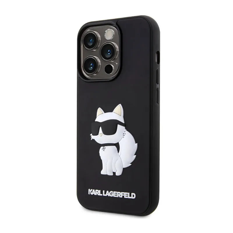 Karl Lagerfeld 3D Rubber NFT Choupette - Dėklas iPhone 14 Pro (juodas)
