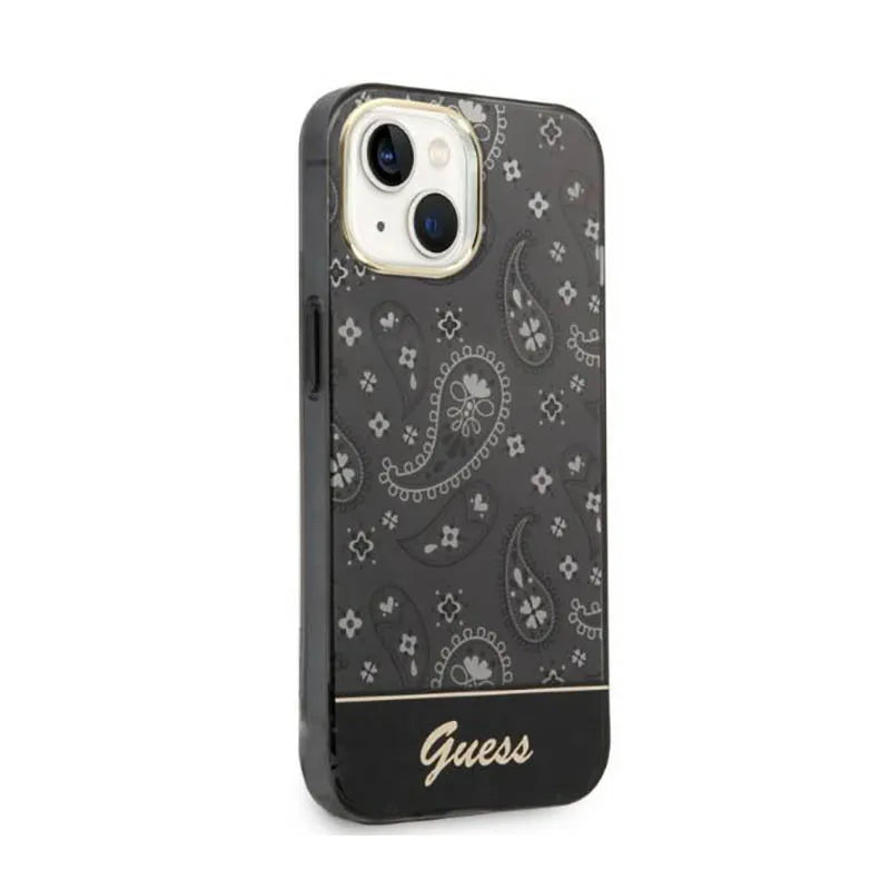 Guess Bandana Paisley – dėklas iPhone 14 Plus (juodas)