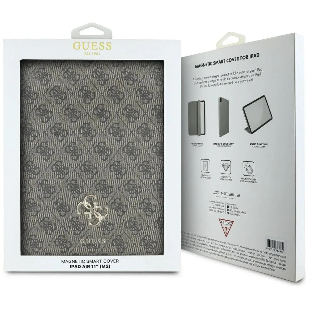 Guess Magnetic 4G Big Logo - Dėklas iPad Air 11” (2025) / iPad Air 11” (2024) (ruda)
