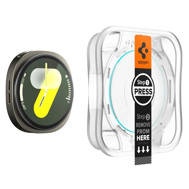 Spigen GLAS.TR EZ FIT 2-Pack – grūdintas stiklas Samsung Galaxy Watch 8 44 mm (2 vnt.)