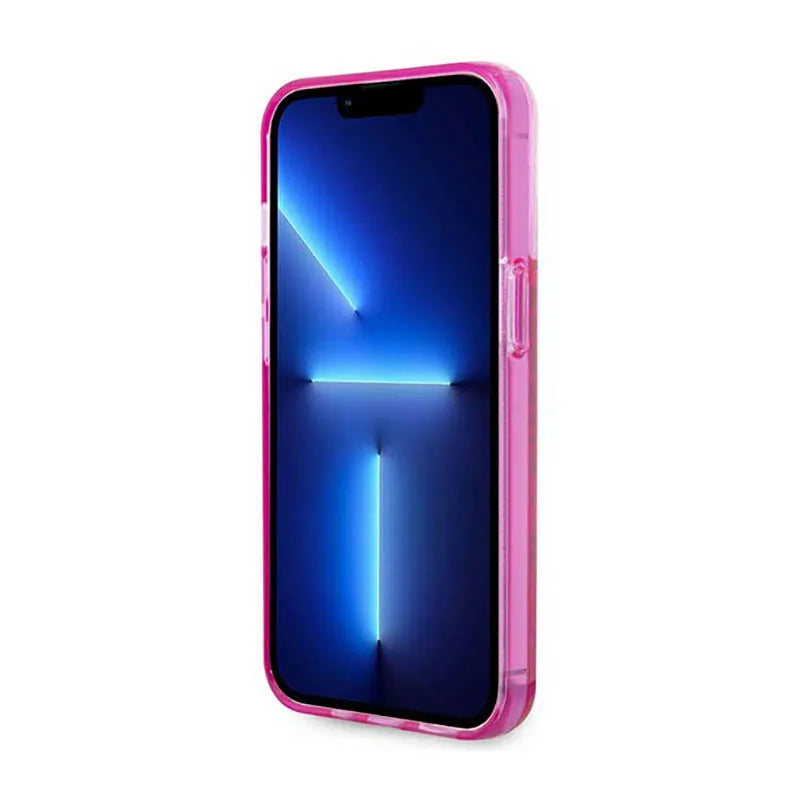 „Karl Lagerfeld Liquid Glitter Translucent Elongated Logo“ dėklas – dėklas, skirtas „iPhone 14 Pro Max“ (rožinis)