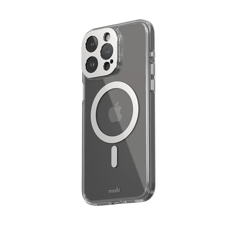 Moshi iGlaze MagSafe – dėklas iPhone 15 Pro Max (Luna Silver)