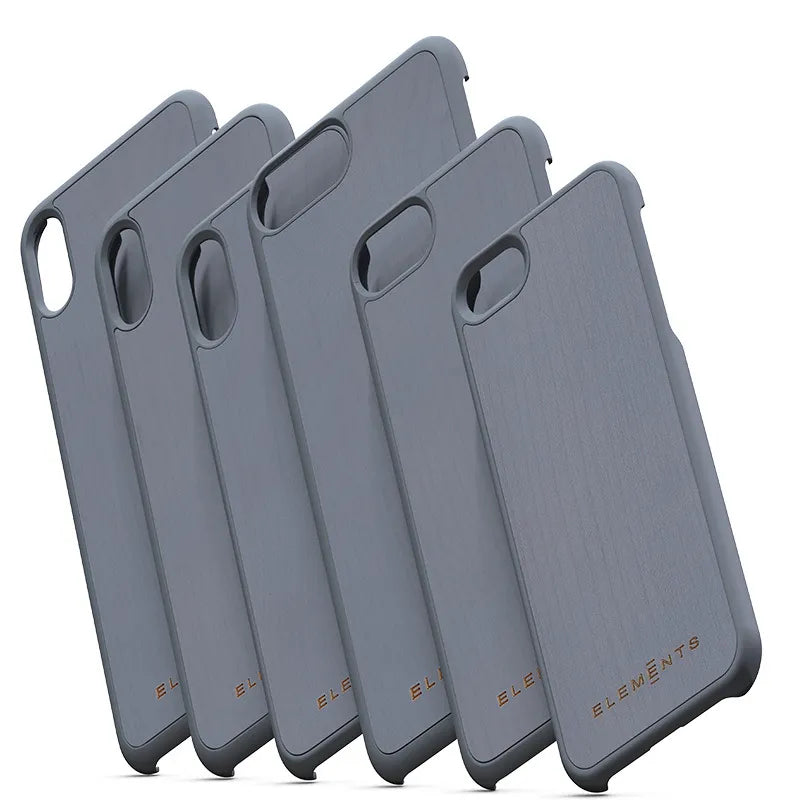 Nordic Elements Original Gefion – dėklas iPhone Xs Max su tikro klevo medžio elementais (Mid Grey)