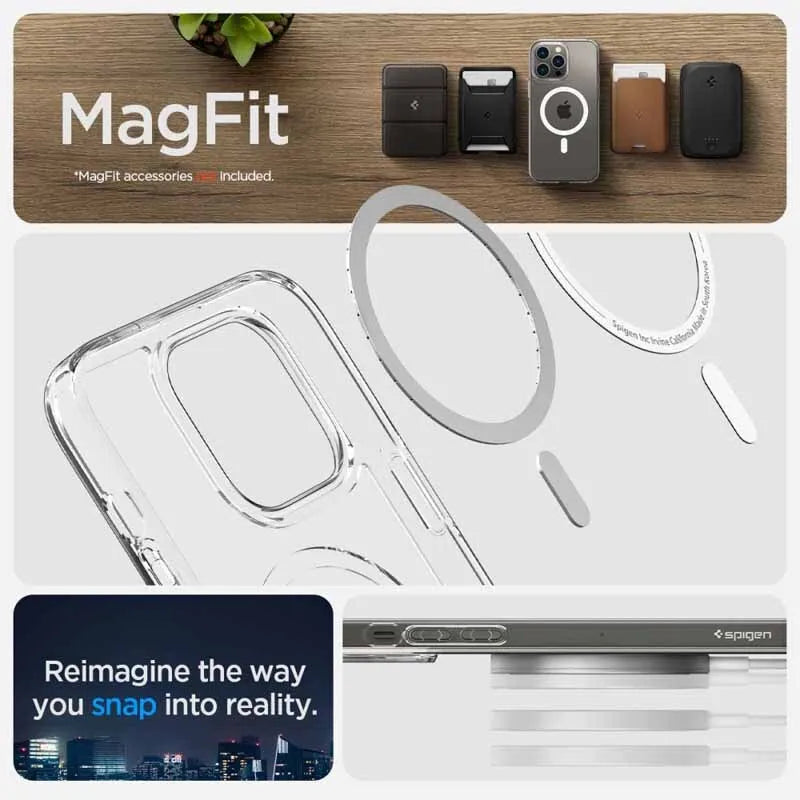 Spigen Ultra Hybrid Mag MagSafe – dėklas skirtas iPhone 14 Pro (baltas)
