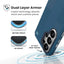 Speck Presidio2 Grip Magnet – MagSafe dėklas Samsung Galaxy S26 Ultra (tamsiai mėlynas / sidabrinis metalikas / mėlynas)