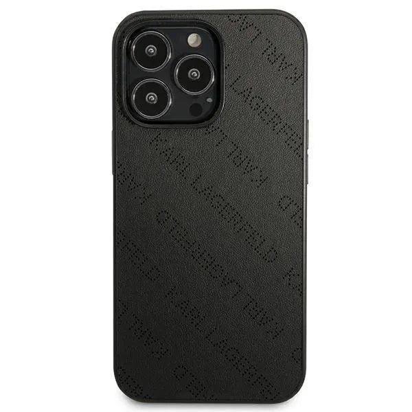 Karl Lagerfeld Perforated Allover – dėklas iPhone 13 Pro telefonui (juodas)