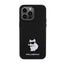 Karl Lagerfeld Silicone Choupette Metal Pin – dėklas iPhone 15 Pro Max (juodas)