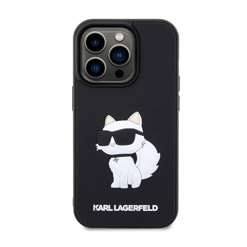 Karl Lagerfeld 3D Rubber NFT Choupette - Dėklas iPhone 14 Pro (juodas)