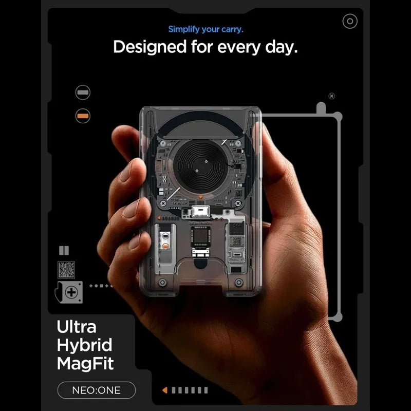 Spigen Ultra Hybrid Wallet MagSafe – magnetinė piniginė (Neo One)
