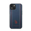 US Polo Assn Leather Stitch – dėklas iPhone 14 Plus (tamsiai mėlynas)