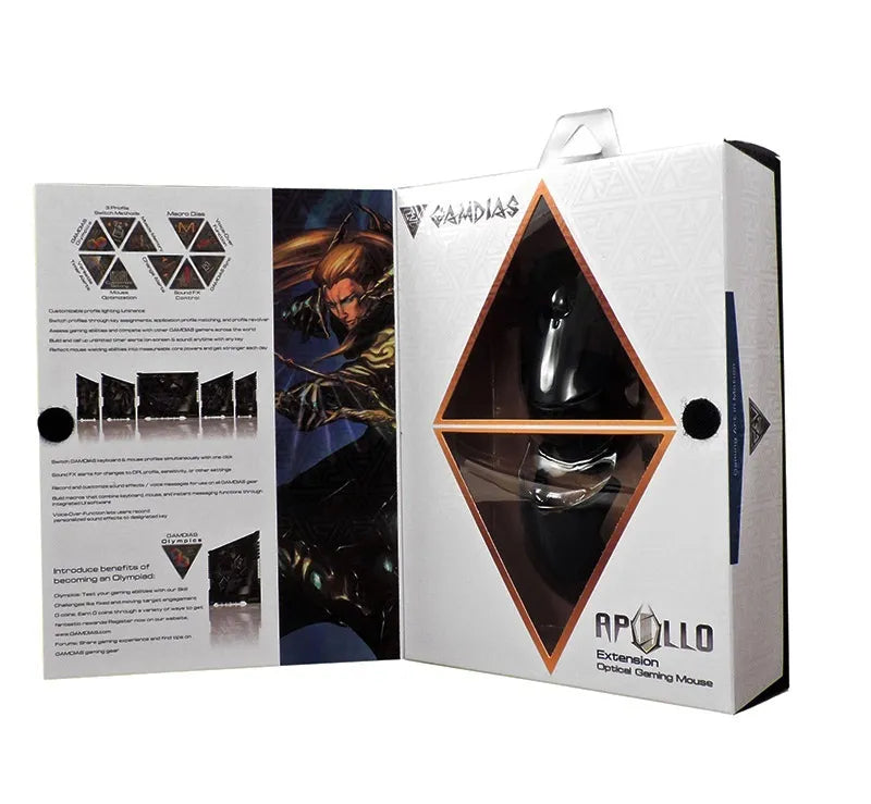 Gamdias Apollo Optical – optinė žaidimų pelė (3200 DPI)