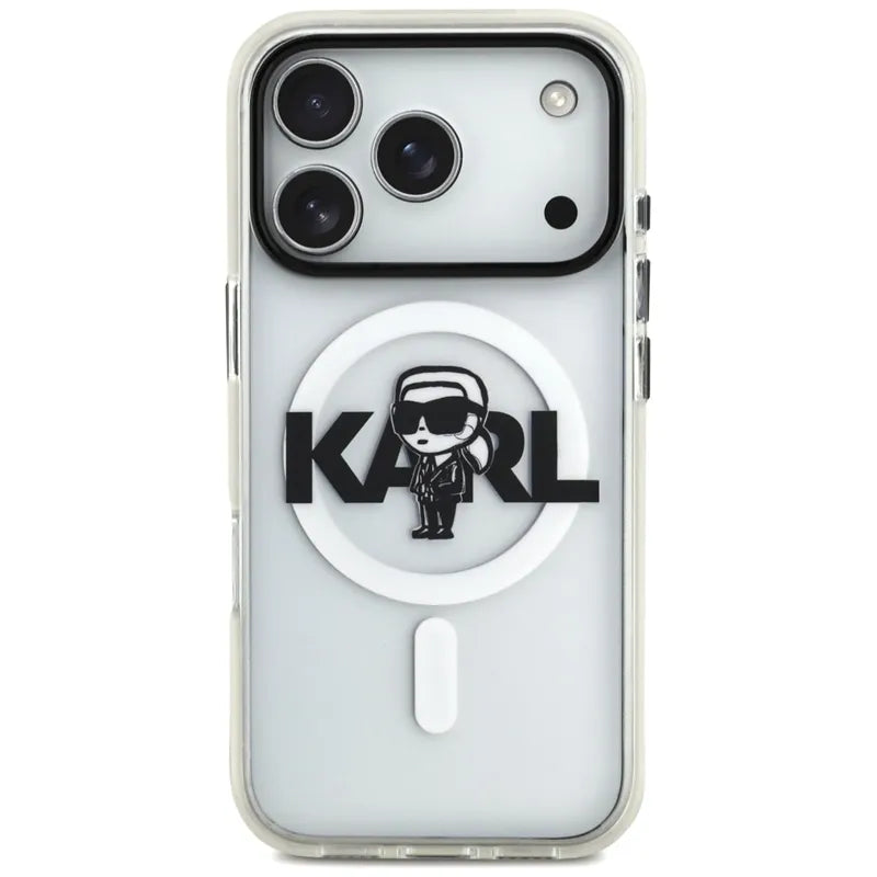 Karl Lagerfeld IML Karl Sketch Logo MagSafe – Dėklas iPhone 17 Pro (skaidrus)