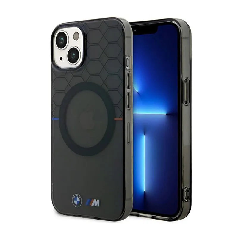 BMW Pattern MagSafe dėklas iPhone 14 telefonui (pilkas)