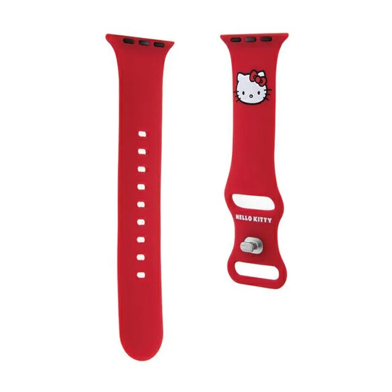 Hello Kitty silikoninė Kitty Head apyrankė Apple Watch 38/40/41 mm laikrodžiui (raudona)