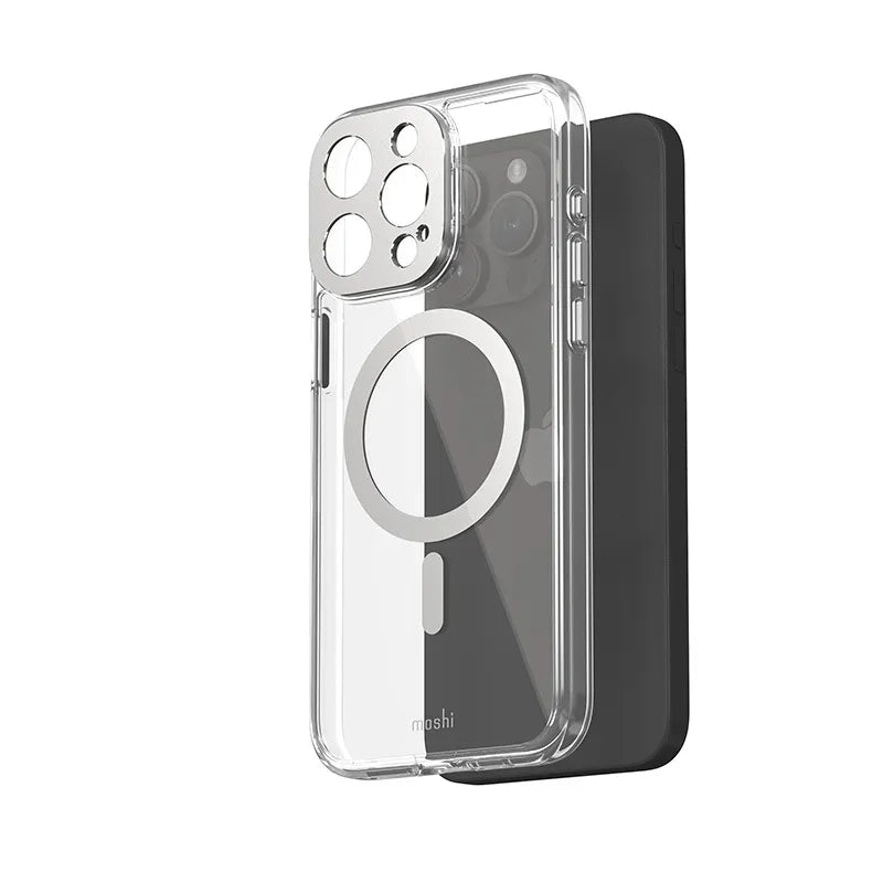 Moshi iGlaze MagSafe – dėklas iPhone 15 Pro Max (Luna Silver)