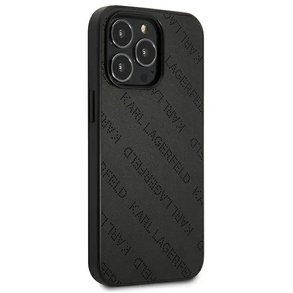 Karl Lagerfeld Perforated Allover – dėklas iPhone 13 Pro telefonui (juodas)