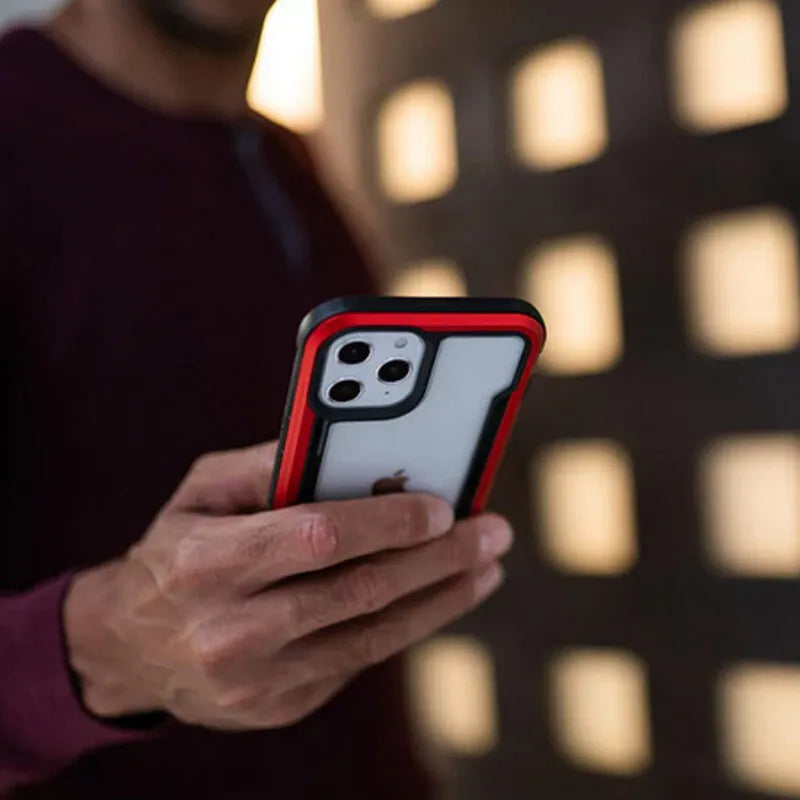 X-Doria Raptic Shield – aliumininis dėklas iPhone 14 Pro (atlaiko kritimą iš 3m aukščio) (vaivorykštinis)