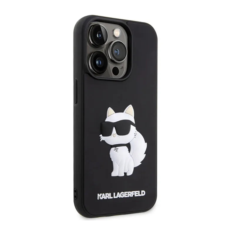 Karl Lagerfeld 3D Rubber NFT Choupette - Dėklas iPhone 14 Pro (juodas)