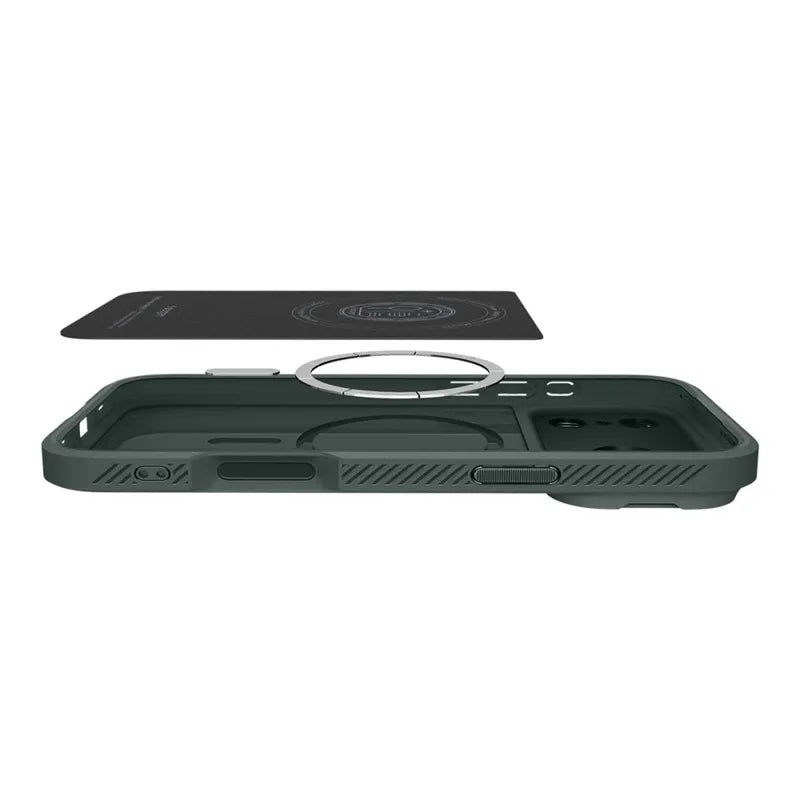 Spigen Optik Armor Mag MagSafe – dėklas iPhone 17 Pro (Abyss Green)