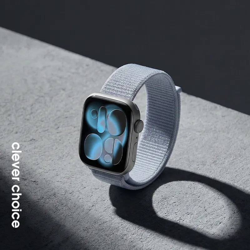 Crong Nylon – sportinė apyrankė, skirta Apple Watch 38/40/41/42 mm (Cool Blue)
