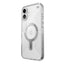 Speck Presidio Perfect-Clear Grip ClickLock & MagSafe – dėklas iPhone 16 Plus (skaidrus / chromuota apdaila / Serene Silver)