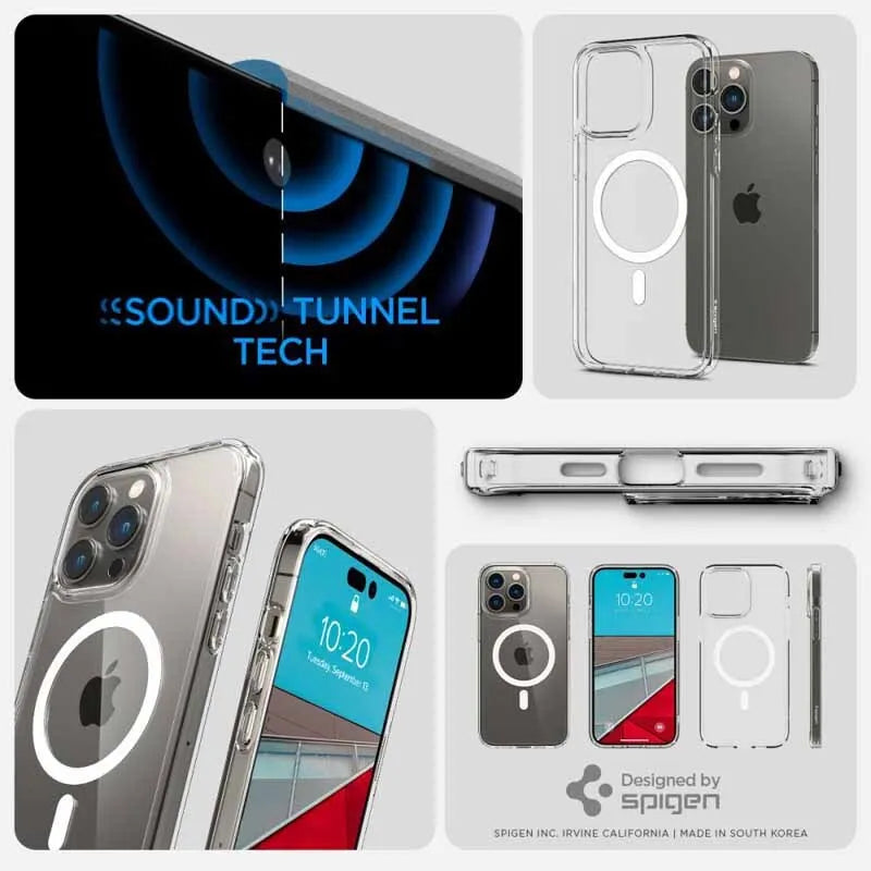 Spigen Ultra Hybrid Mag MagSafe – dėklas skirtas iPhone 14 Pro (baltas)