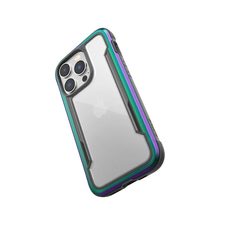 X-Doria Raptic Shield – aliumininis dėklas iPhone 14 Pro (atlaiko kritimą iš 3m aukščio) (vaivorykštinis)