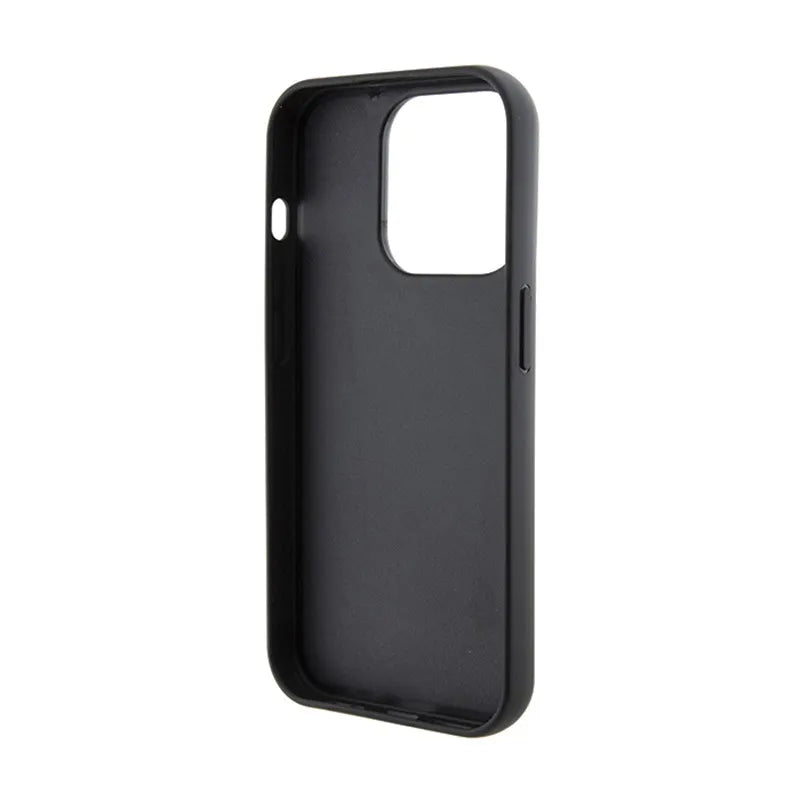 Karl Lagerfeld Gripstand Saffiano Choupette Pins – dėklas iPhone 14 Pro (juodas)