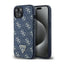 Guess 4G Triangle Metal Logo – dėklas iPhone 15 Plus (mėlynas)