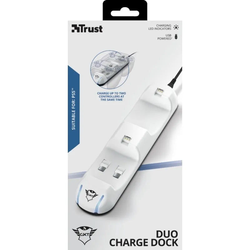 Trust GXT250 – įkroviklis 2 „PS5“ pulteliams