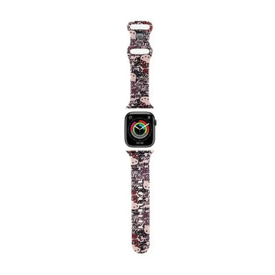 Hello Kitty silikoninis dirželis Apple Watch 38/40/41 mm laikrodžiams, Graffiti stiliaus (rožinis)