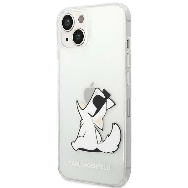 Karl Lagerfeld odinis perforuotas logotipinis dėklas Apple iPhone 14 Plus