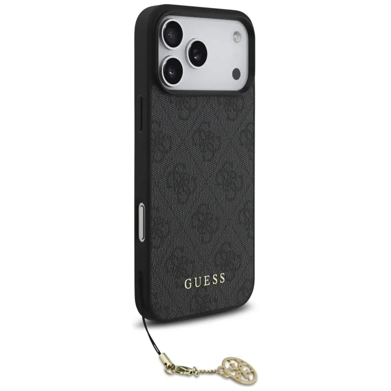 Guess 4G Charms Collection MagSafe – dėklas iPhone 17 Pro Max (juodas)
