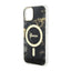 Guess Golden Marble MagSafe – dėklas iPhone 14 (juodas)
