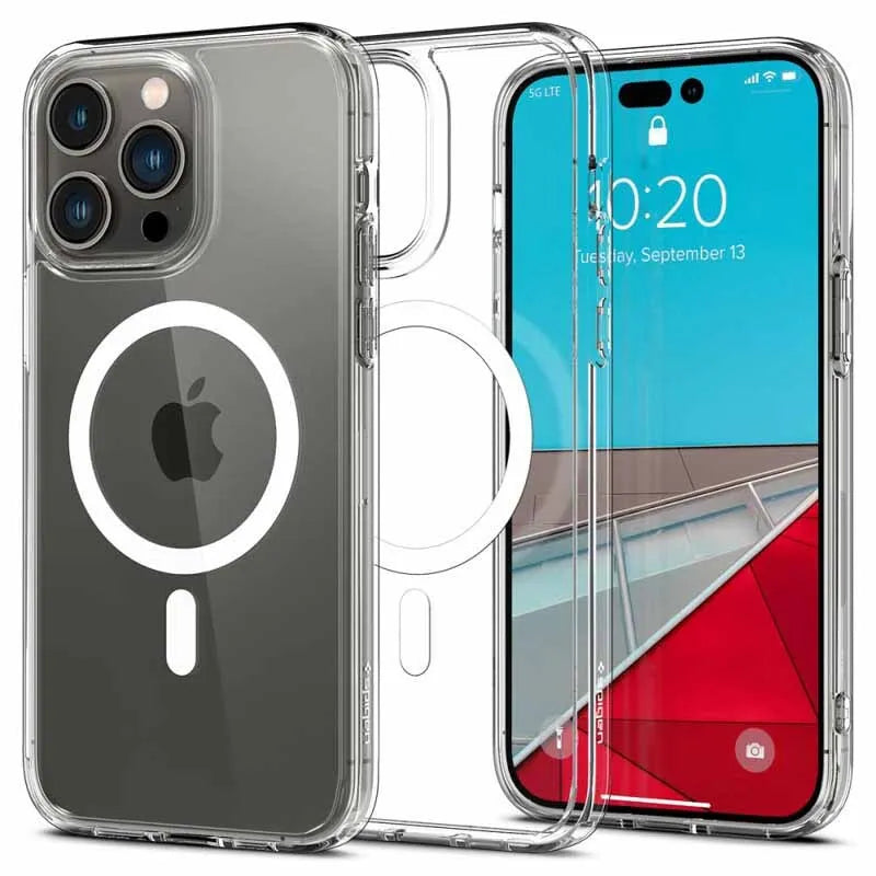 Spigen Ultra Hybrid Mag MagSafe – dėklas skirtas iPhone 14 Pro (baltas)