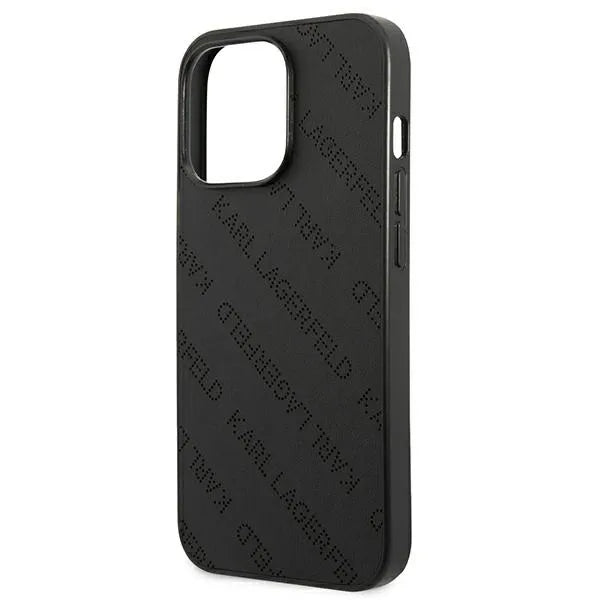 Karl Lagerfeld Perforated Allover – dėklas iPhone 13 Pro telefonui (juodas)