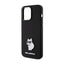 Karl Lagerfeld Silicone Choupette Metal Pin – dėklas iPhone 15 Pro Max (juodas)