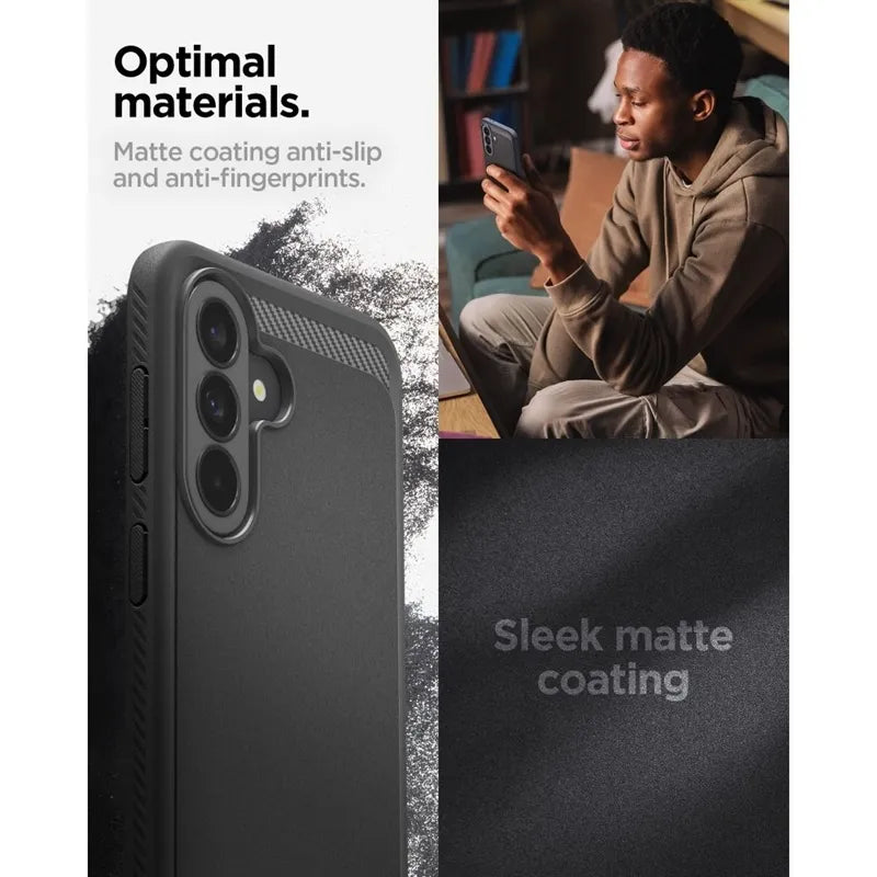Spigen Rugged Armor – Dėklas, skirtas Samsung Galaxy A37 5G (matinė juoda)