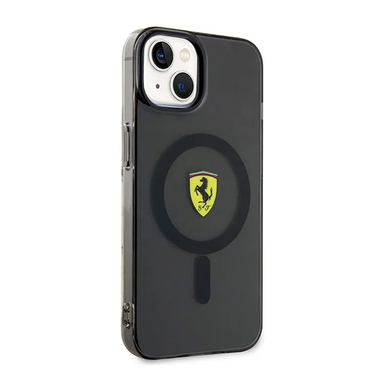 Ferrari Translucent MagSafe – dėklas iPhone 14 Plus (juodas)