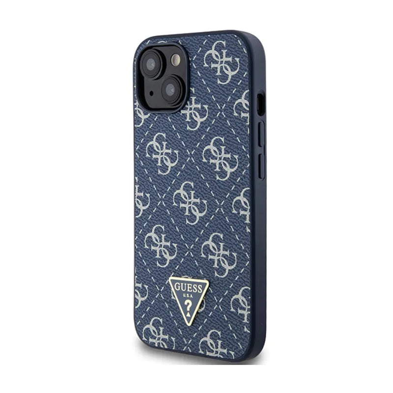 Guess 4G Triangle Metal Logo – dėklas iPhone 15 Plus (mėlynas)