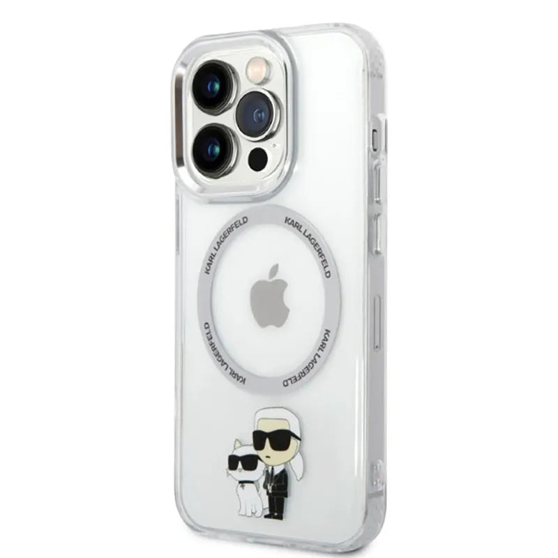 Karl Lagerfeld IML NFT Karl & Choupette MagSafe – dėklas iPhone 14 Pro (skaidrus)