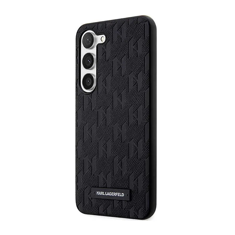 Karl Lagerfeld Saffiano Monogram Metal Logo - dėklas Samsung Galaxy S23 (juodas)