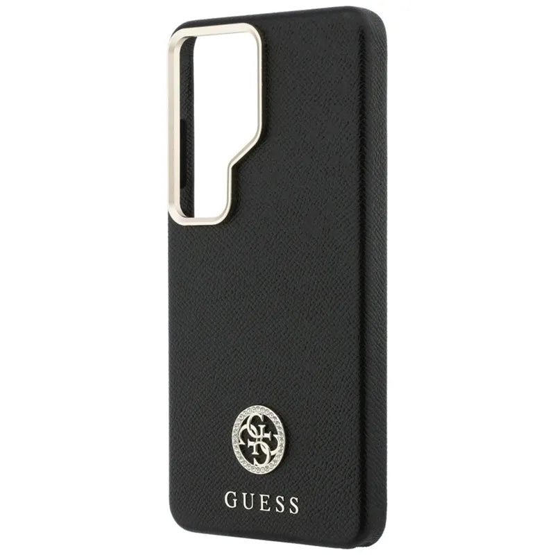 Guess Rhinestone Round Logo MagSafe – dėklas Samsung Galaxy S26 Ultra (juodas)