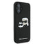 Karl Lagerfeld Silicone Double Heads Print MagSafe – dėklas iPhone 16 Plus (juodas)