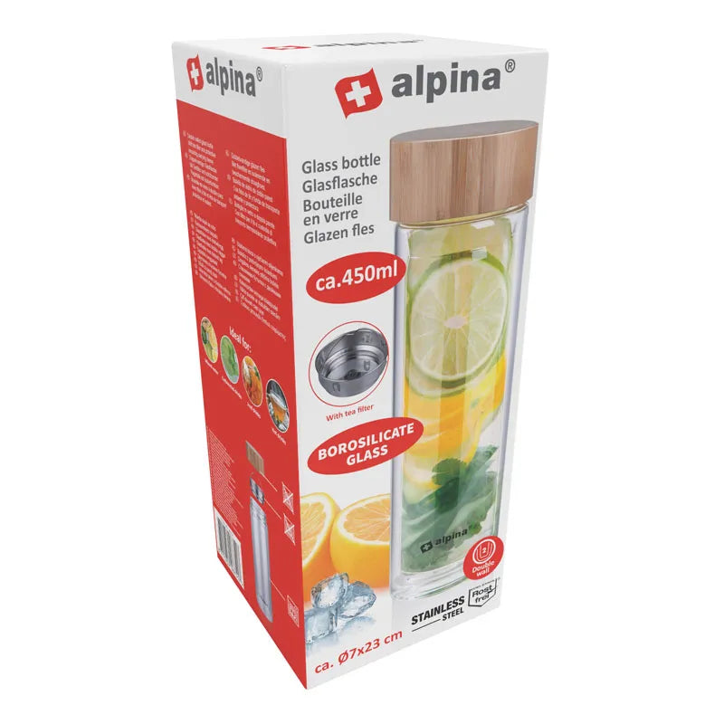 Alpina – terminis stiklinis butelis (dvigubos sienelės) 450 ml