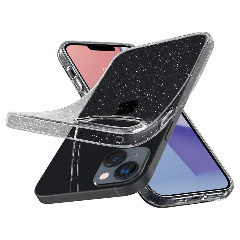 Spigen Liquid Crystal Glitter - dėklas iPhone 15 Plus / iPhone 14 Plus (skaidrus)
