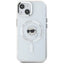 Karl Lagerfeld IML Metal Karl Head MagSafe – dėklas, skirtas iPhone 15 (baltas)